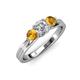 3 - Alyssa Diamond and Citrine Three Stone Ring 