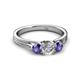 2 - Alyssa Diamond and Iolite Three Stone Ring 