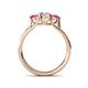 4 - Alyssa Diamond and Pink Tourmaline Three Stone Ring 