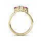 4 - Alyssa Diamond and Rhodolite Garnet Three Stone Ring 