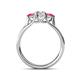 4 - Alyssa Diamond and Pink Tourmaline Three Stone Ring 