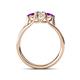 4 - Alyssa Diamond and Amethyst Three Stone Ring 
