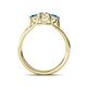 4 - Alyssa Diamond and Blue Topaz Three Stone Ring 