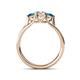 4 - Alyssa Diamond and London Blue Topaz Three Stone Ring 