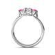 4 - Alyssa Diamond and Pink Sapphire Three Stone Ring 
