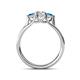 4 - Alyssa Diamond and Blue Topaz Three Stone Ring 