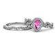 1 - Susan Prima Pink Sapphire and Diamond Halo Bridal Set Ring 