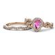 1 - Susan Prima Pink Sapphire and Diamond Halo Bridal Set Ring 
