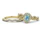 1 - Susan Prima Aquamarine and Diamond Halo Bridal Set Ring 