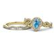 1 - Susan Prima Blue Topaz and Diamond Halo Bridal Set Ring 