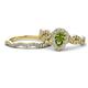 1 - Susan Prima Peridot and Diamond Halo Bridal Set Ring 