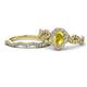 1 - Susan Prima Yellow Sapphire and Diamond Halo Bridal Set Ring 
