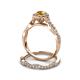 6 - Susan Prima Citrine and Diamond Halo Bridal Set Ring 