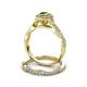 6 - Susan Prima Peridot and Diamond Halo Bridal Set Ring 