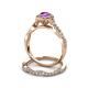 6 - Susan Prima Amethyst and Diamond Halo Bridal Set Ring 