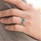 3 - Susan Prima Emerald and Diamond Halo Bridal Set Ring 