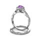 6 - Susan Prima Amethyst and Diamond Halo Bridal Set Ring 