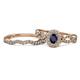 1 - Susan Prima Blue Sapphire and Diamond Halo Bridal Set Ring 