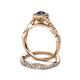 5 - Susan Prima Blue Sapphire and Diamond Halo Bridal Set Ring 