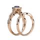 6 - Susan Prima Blue Sapphire and Diamond Halo Bridal Set Ring 