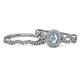 1 - Susan Prima Aquamarine and Diamond Halo Bridal Set Ring 