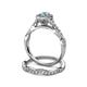 5 - Susan Prima Aquamarine and Diamond Halo Bridal Set Ring 