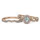 1 - Susan Prima Aquamarine and Diamond Halo Bridal Set Ring 