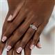 3 - Susan Prima Pink Tourmaline and Diamond Halo Bridal Set Ring 