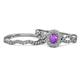 1 - Susan Prima Amethyst and Diamond Halo Bridal Set Ring 
