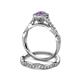 5 - Susan Prima Amethyst and Diamond Halo Bridal Set Ring 