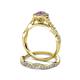 5 - Susan Prima Amethyst and Diamond Halo Bridal Set Ring 