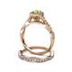 5 - Susan Prima Peridot and Diamond Halo Bridal Set Ring 