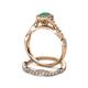 5 - Susan Prima Emerald and Diamond Halo Bridal Set Ring 