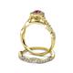 5 - Susan Prima Ruby and Diamond Halo Bridal Set Ring 