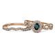 1 - Susan Prima London Blue Topaz and Diamond Halo Bridal Set Ring 
