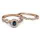4 - Susan Prima London Blue Topaz and Diamond Halo Bridal Set Ring 