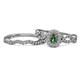 1 - Susan Prima Diamond and Lab Created Alexandrite Halo Bridal Set Ring 
