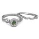 4 - Susan Prima Diamond and Lab Created Alexandrite Halo Bridal Set Ring 