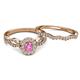 4 - Susan Prima Pink Sapphire and Diamond Halo Bridal Set Ring 