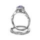 5 - Susan Prima Tanzanite and Diamond Halo Bridal Set Ring 