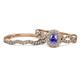 1 - Susan Prima Tanzanite and Diamond Halo Bridal Set Ring 