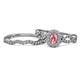 1 - Susan Prima Pink Tourmaline and Diamond Halo Bridal Set Ring 