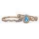 1 - Susan Prima Blue Topaz and Diamond Halo Bridal Set Ring 