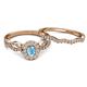 4 - Susan Prima Blue Topaz and Diamond Halo Bridal Set Ring 