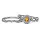1 - Susan Prima Citrine and Diamond Halo Bridal Set Ring 