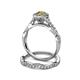 5 - Susan Prima Citrine and Diamond Halo Bridal Set Ring 