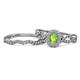 1 - Susan Prima Peridot and Diamond Halo Bridal Set Ring 