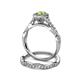5 - Susan Prima Peridot and Diamond Halo Bridal Set Ring 