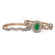 1 - Susan Prima Emerald and Diamond Halo Bridal Set Ring 