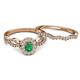 4 - Susan Prima Emerald and Diamond Halo Bridal Set Ring 